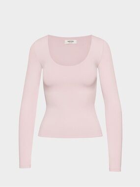 NWOT Aritzia Original Contour Scoopneck Long sleeve M Dusty Pink